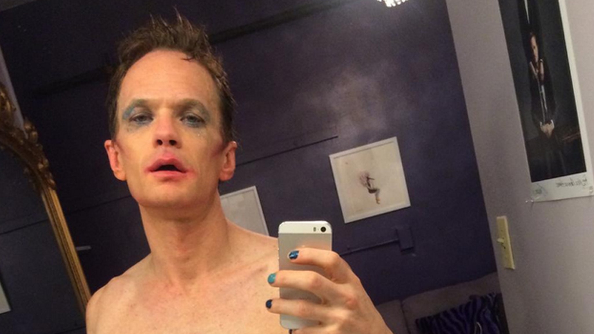 Neil Patrick Harris Poses in Nothing But Makeup -- See His Naked Selfie.