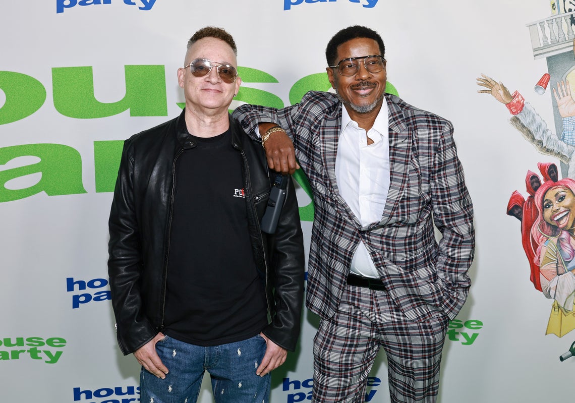 Christopher Martin and Christopher Reid of Kid 'n Play attend the Special Red Carpet Screening for New Line Cinema's "House Party" at TCL Chinese 6 Theatres on January 11, 2023 in Hollywood, California.