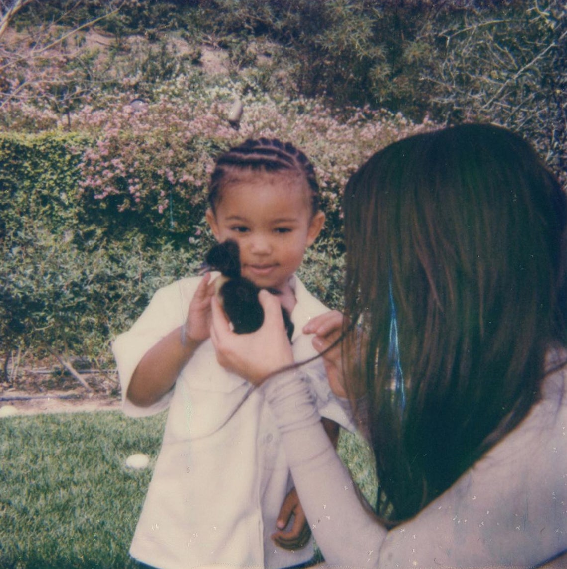 Saint West and Kim Kardashian on Easter 2018.