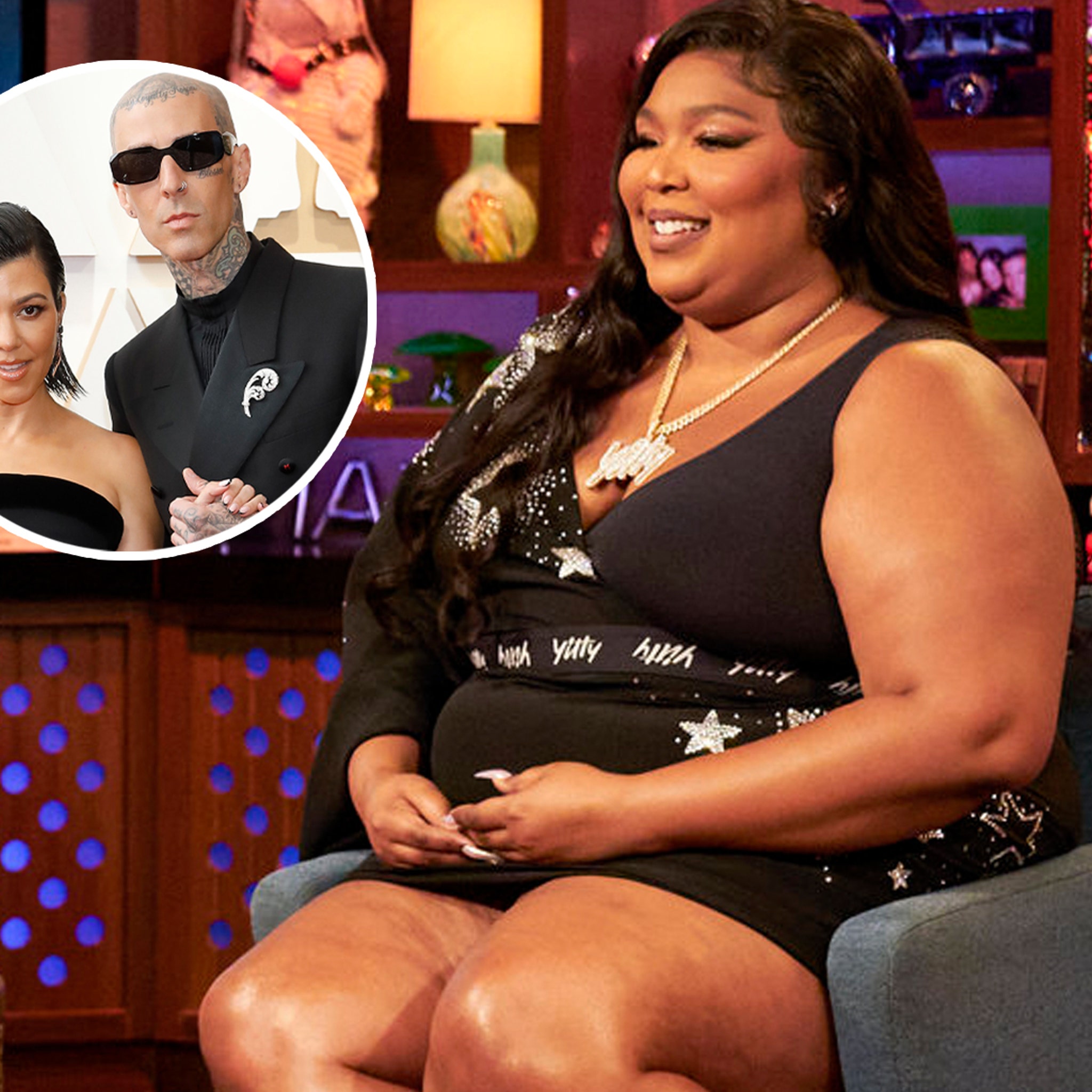 Lizzo Talks Kourtney Kardashian, Travis Barker PDA, Teaches Andy Cohen How  to Twerk