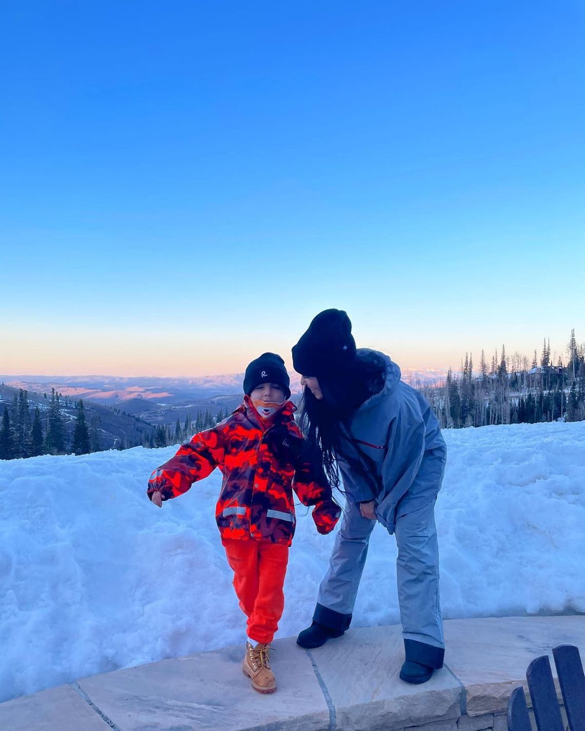 Kourtney and Travis' Family Ski Getaway