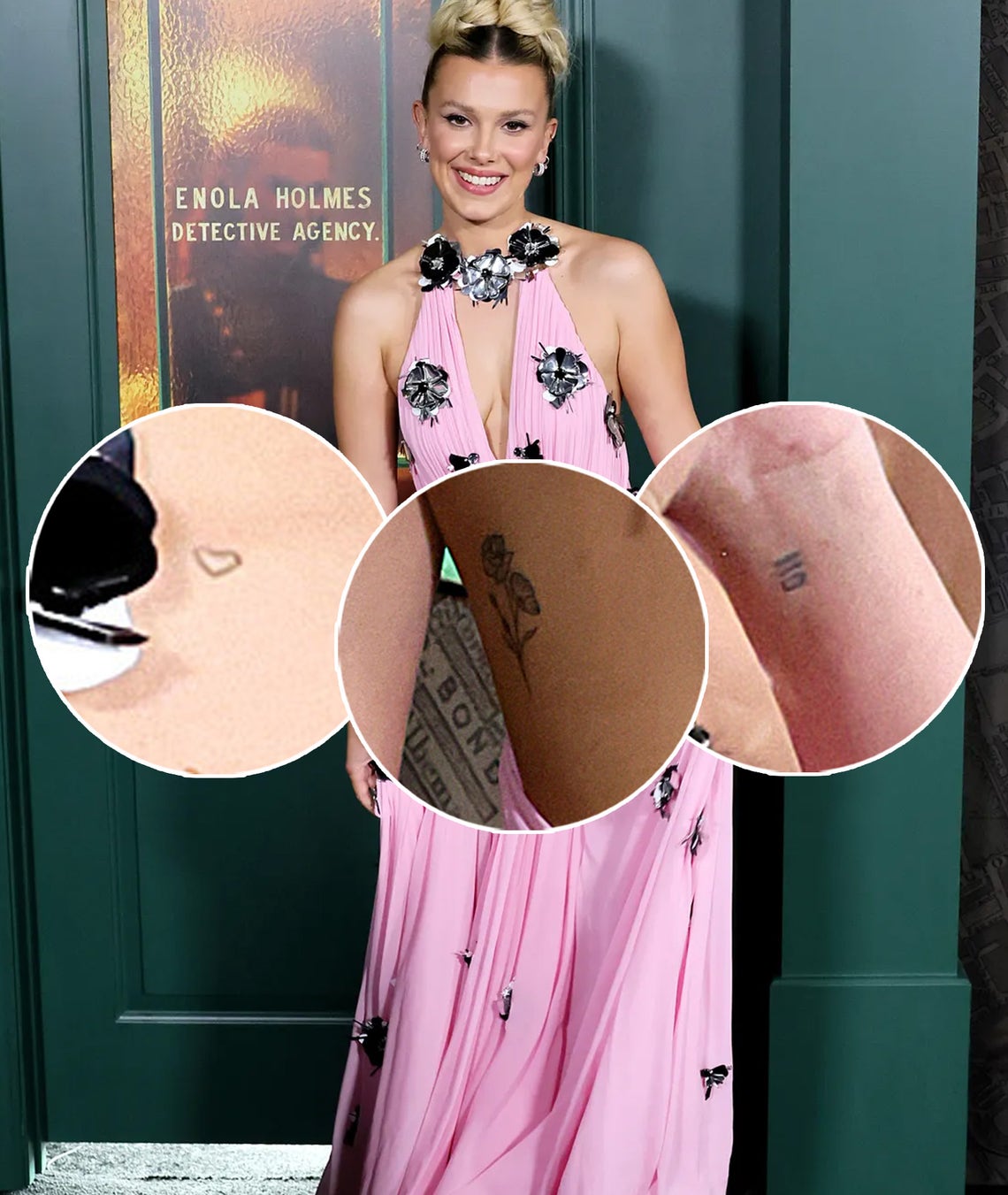 Millie Bobby Brown flashes tattoos at Enola Holmes 2 premiere
