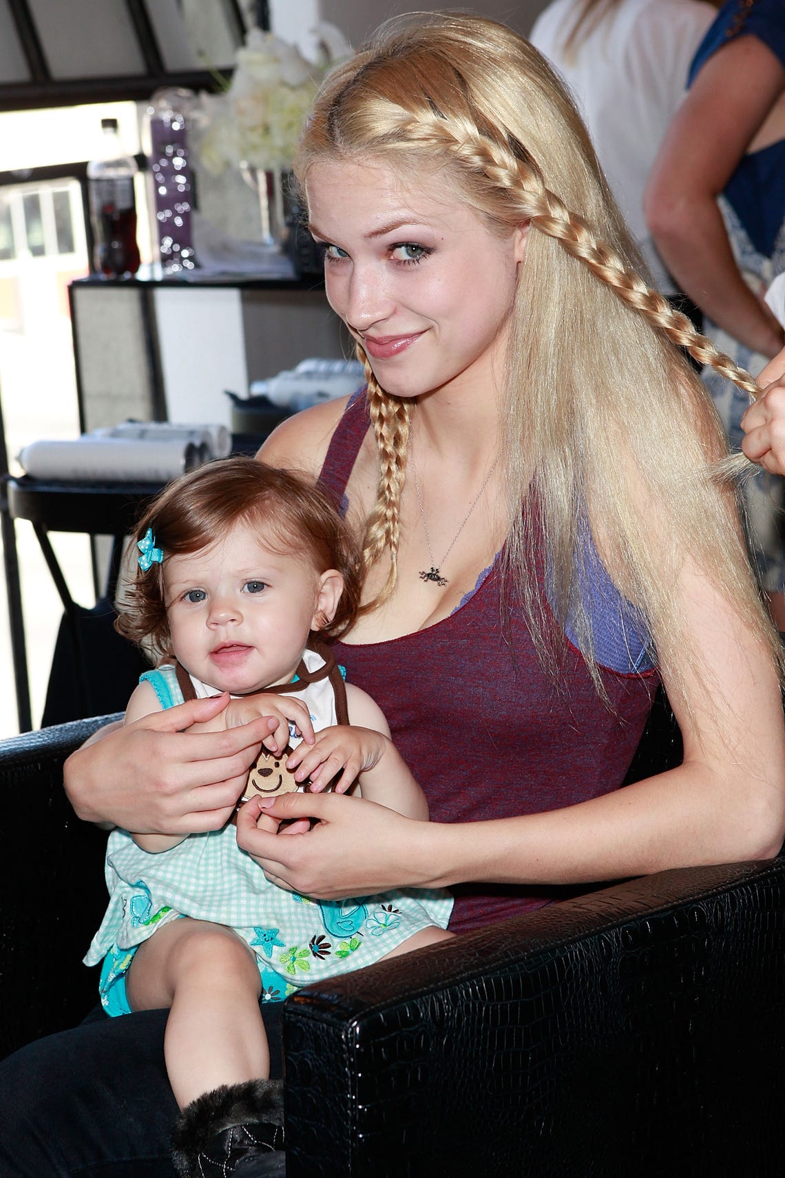 Celebrities In Braids At The Colgate Optic White Beauty Bar