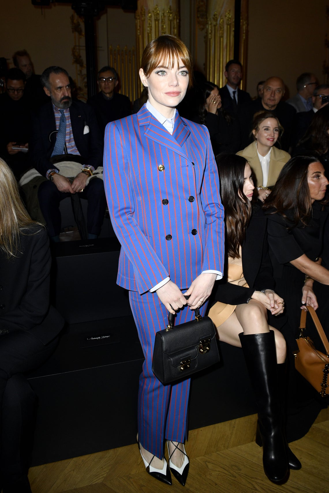 Emma Stone attends Louis Vuitton Show, Fall Winter 2018 during Paris  Fashion Week, France