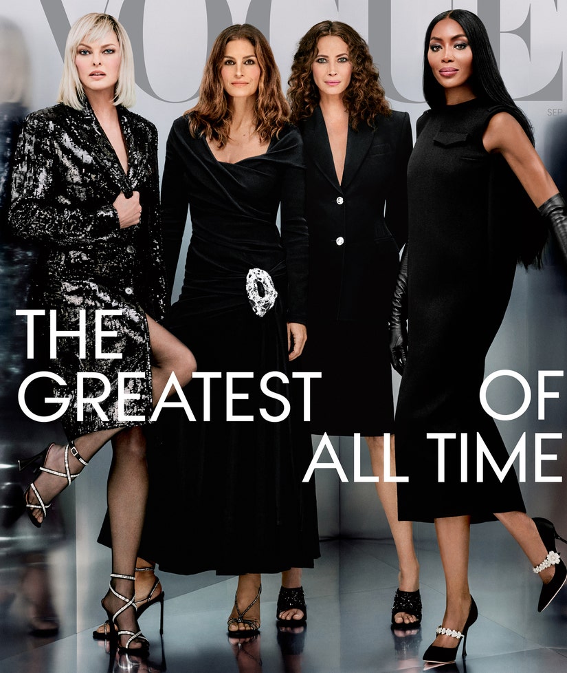 '90s Supermodels Naomi Campbell, Cindy Crawford, Linda Evangelista and
Christy Turlington Cover Vogue
