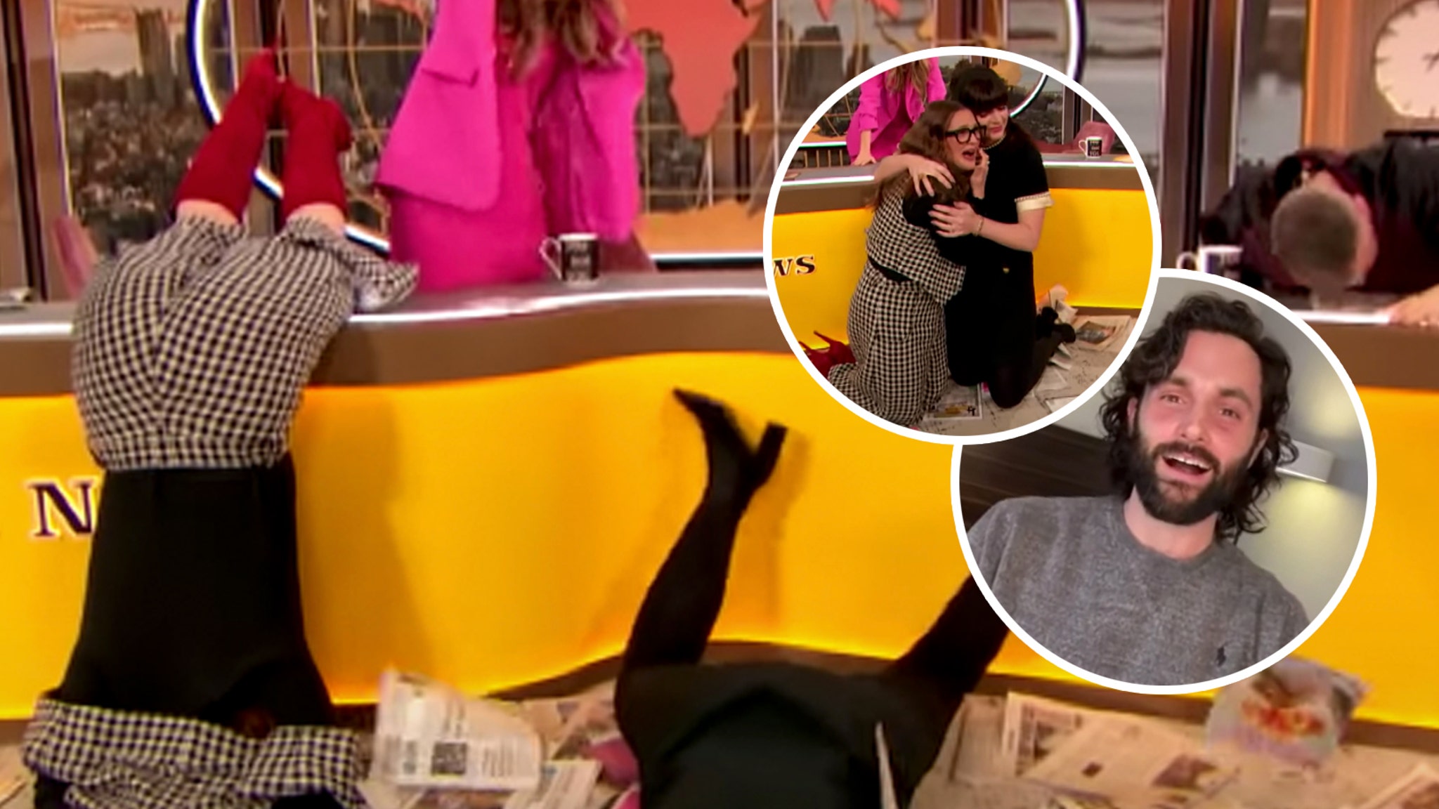 Drew Barrymore and Casey Wilson Go Completely Insane Over Penn Badgley(02)