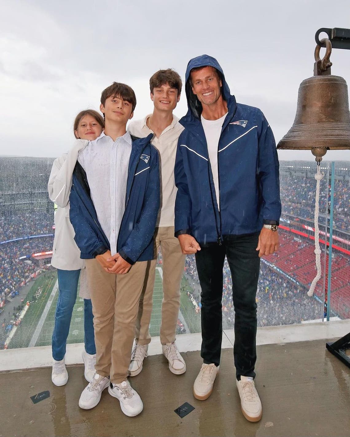 Tom Brady Shows How Son, 15, Is 'Towering Over' Julian Edelman: Photo