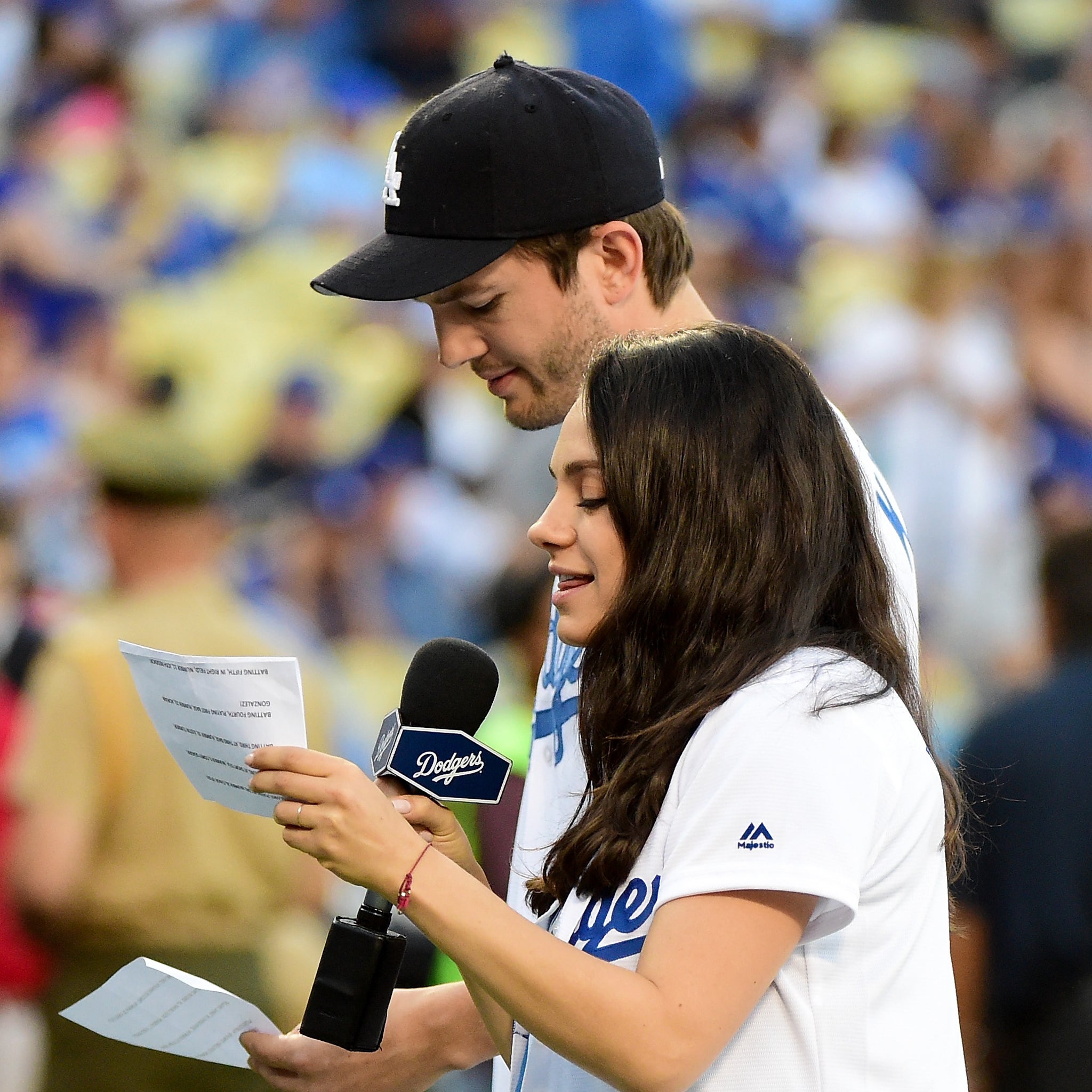 Ashton & Mila's Dodgers Game PDA