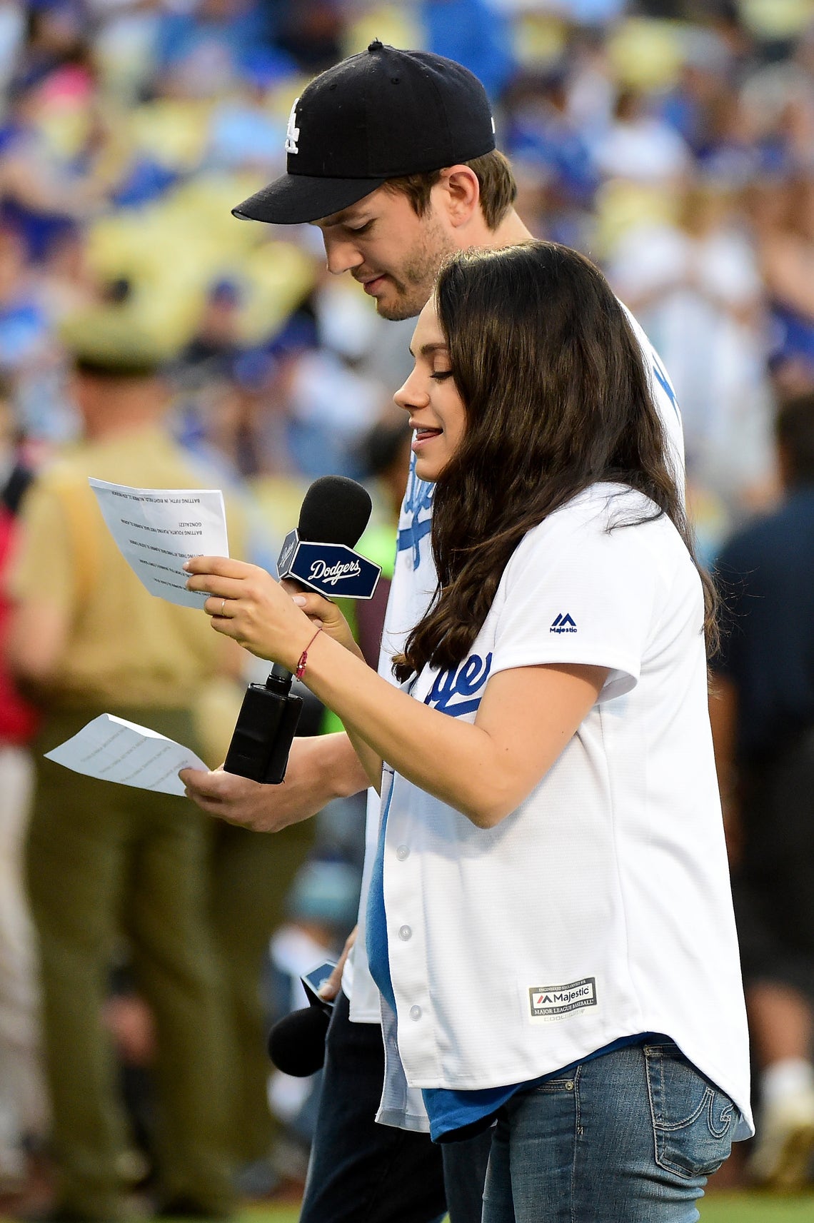 Ashton & Mila's Dodgers Game PDA