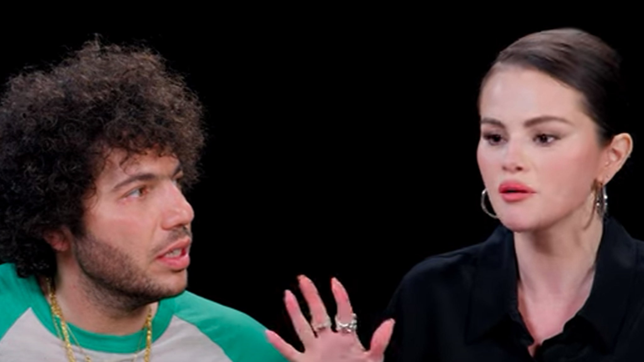 Selena Gomez Faces Hot Ones Heat with Benny Blanco by Her Side