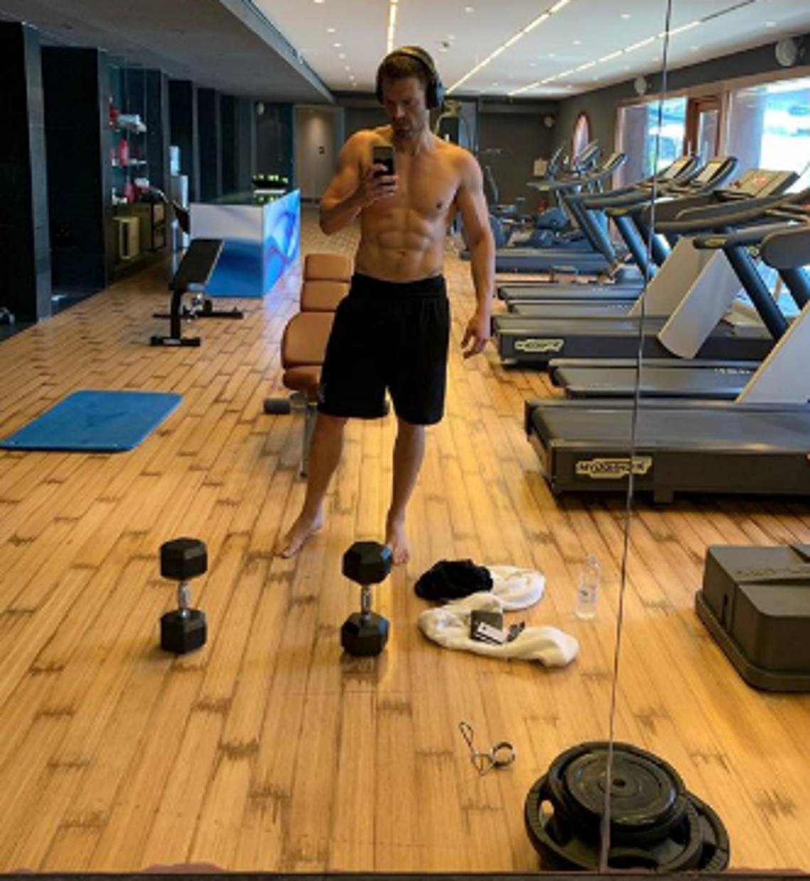 "After 7 years with @donsaladino I caught a good day, sucked it up and finally posted this... Been working with this guy through years of self judgement and mental wars when it comes to fitness and LIFE, and TODAY I’m giving myself a break and acknowledging the hard work we’ve done for @355movie (and this other small thing we got comin’ 😉) ! Proud of what we’ve accomplished pal! Love you. And thank you," Sebastian Stan