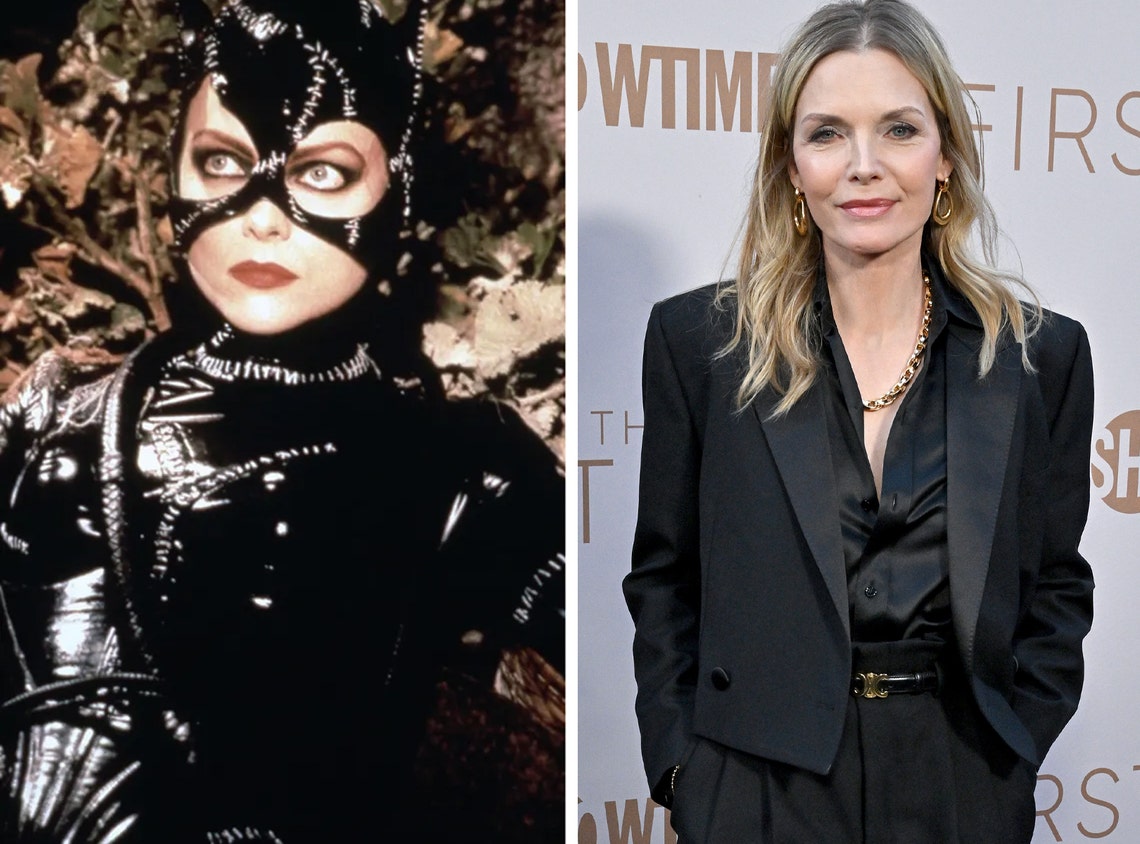 Michelle Pfeiffer as Catwoman in "Batman Returns" in 1992 ... and now.