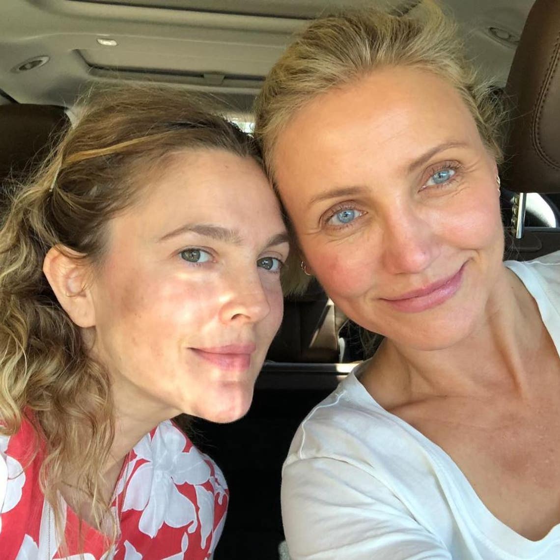 "#nomakeup #nofilter #oldschoolsisters #playdate #dayoff #friday #SUNSCREENALWAYS" Drew Barrymore