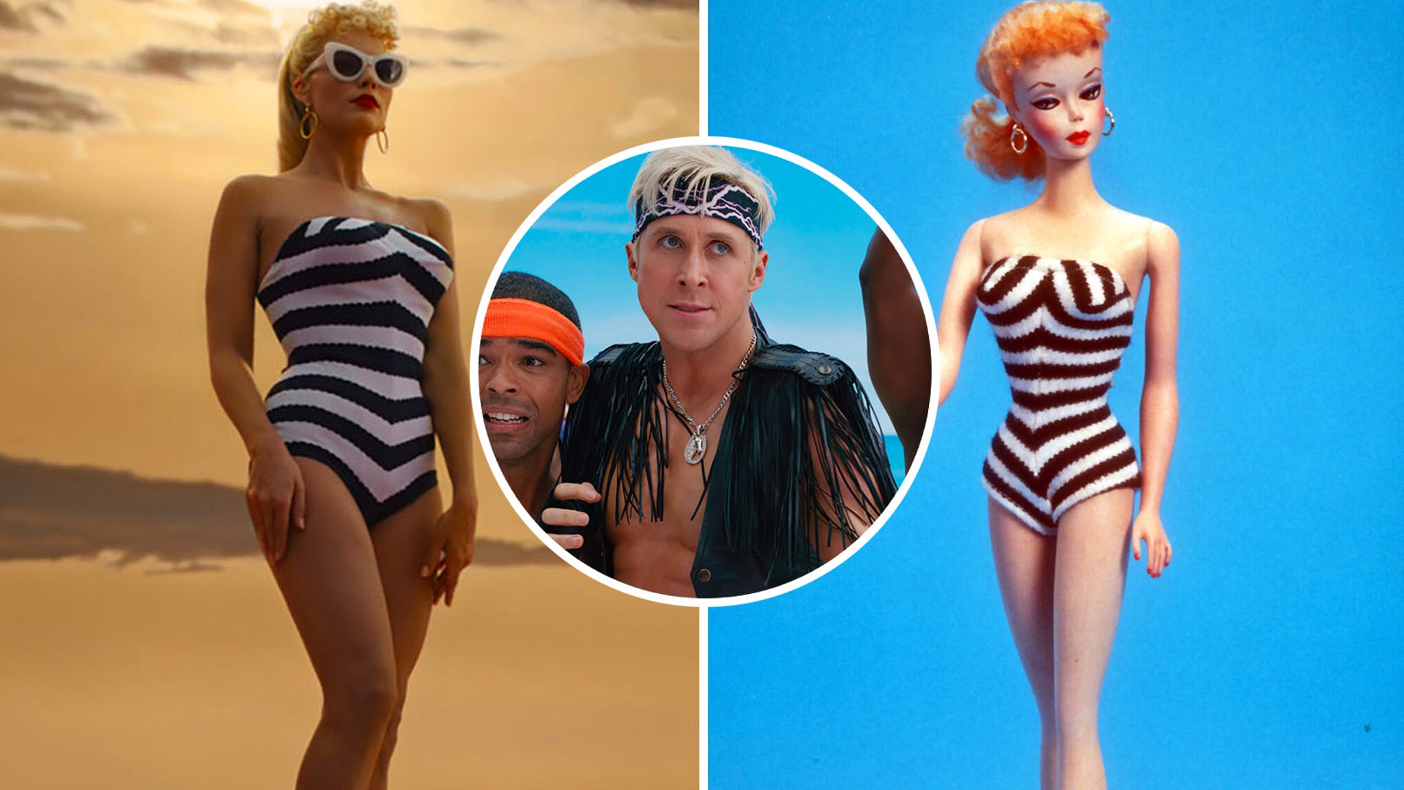 Barbie Trailer Margot Robbie Slips Into Original Swimsuit In Vibrant