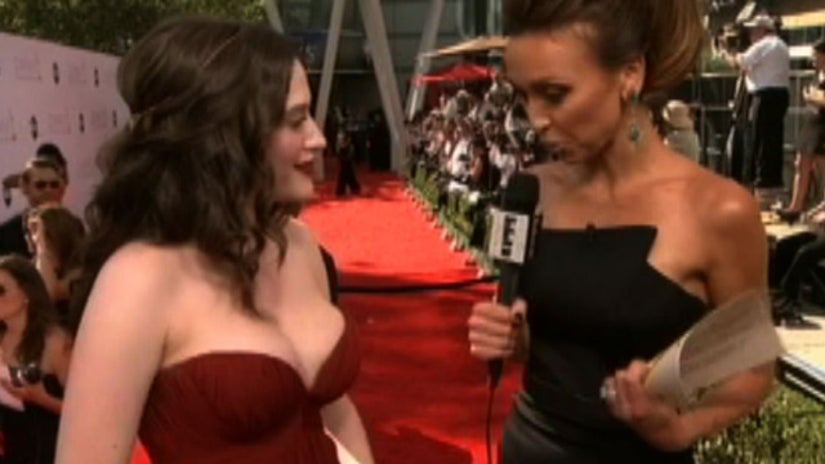 kat dennings red dress