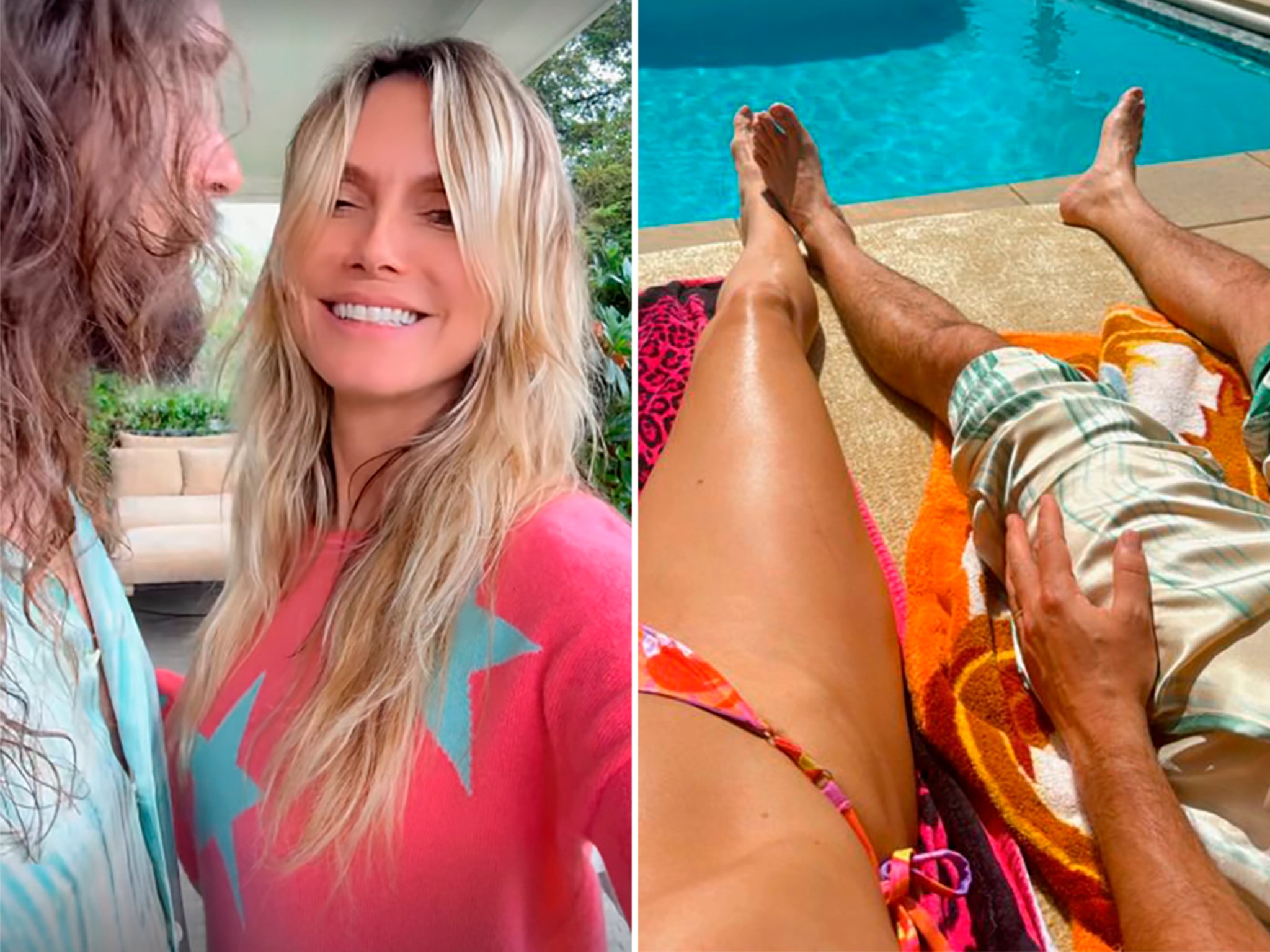 Heidi Klum Celebrates 51st Birthday Poolside -- And Topless -- After Lavish  Family Breakfast