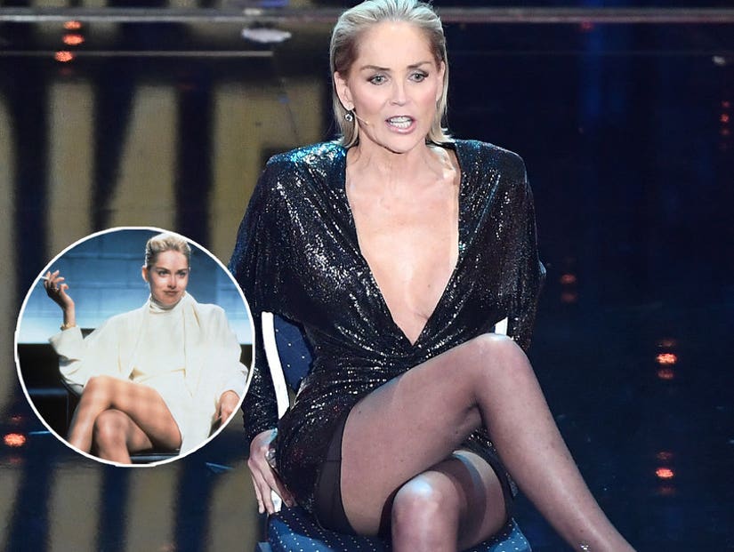 Sharon Stone Recreates Famous 'Basic Instinct' Leg Cross at GQ Awards