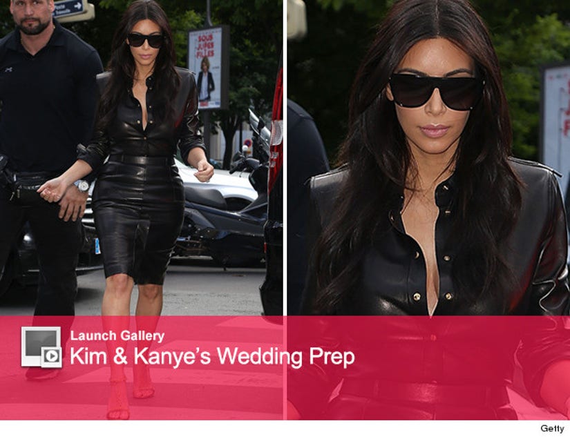 Kim Kardashian's Leather Dress Is Pre-Wedding Shopping Perfection