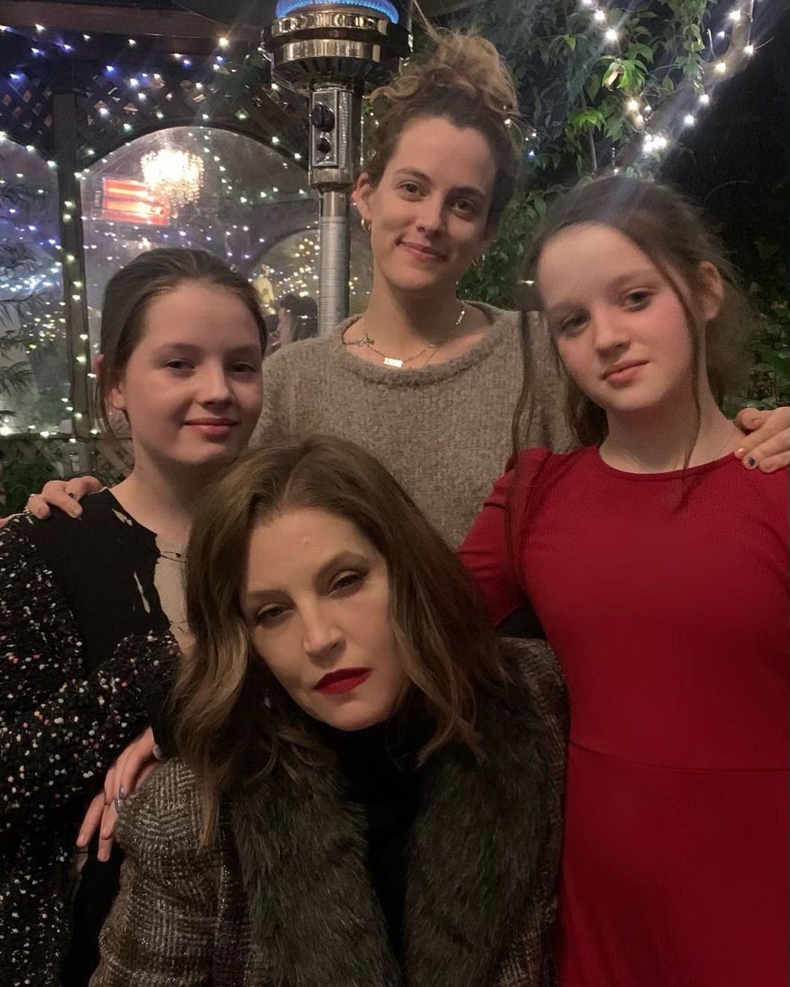 "Thank you for all of the overwhelming birthday wishes from everyone. Like everyday, I couldn’t have made it through without these three by my side. 💙~ LMP" Lisa Marie Presley with her three daughters, Riley, Finley and Harper.